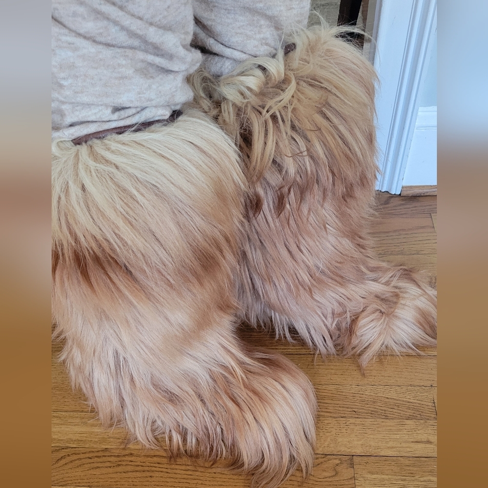 Vintage Roluc Ideal Yeti Look Kinney Shoes made in Italy Goat Fur Boots 39/40
